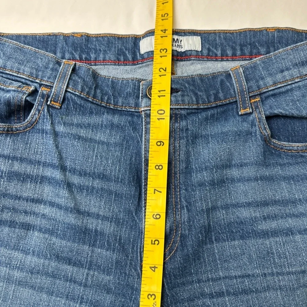 Tommy Jeans Mens Straight Leg Stretch Denim Jeans Size 38x30 Blue Classic Casual